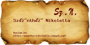 Szánthó Nikoletta névjegykártya