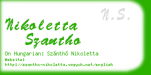 nikoletta szantho business card