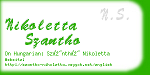 nikoletta szantho business card